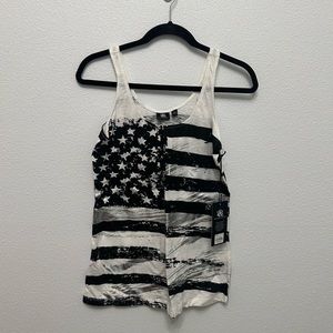 NEW Rock & Republic Chain Reaction Women's American Flag Tank Top, XS